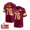 Sam Cosmi #76 Washington Commanders Super Bowl LIX Jersey – Men’s – Burgundy