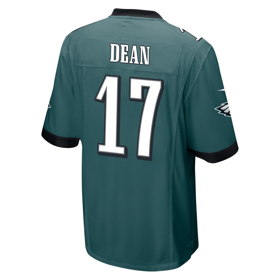 Nakobe Dean 17 Philadelphia Eagles Super Bowl LIX Champions Patch ‘New Orleans – Where Legends Are Made’ EMBROIDERED Game Men Jersey – Midnight Green - Image 2
