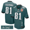 Grant Calcaterra 81 Philadelphia Eagles Super Bowl LIX Champions Patch ‘New Orleans – Where Legends Are Made’ EMBROIDERED Game Men Jersey – Midnight Green