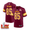 Noah Brown #85 Washington Commanders Super Bowl LIX Jersey – Men’s – Burgundy