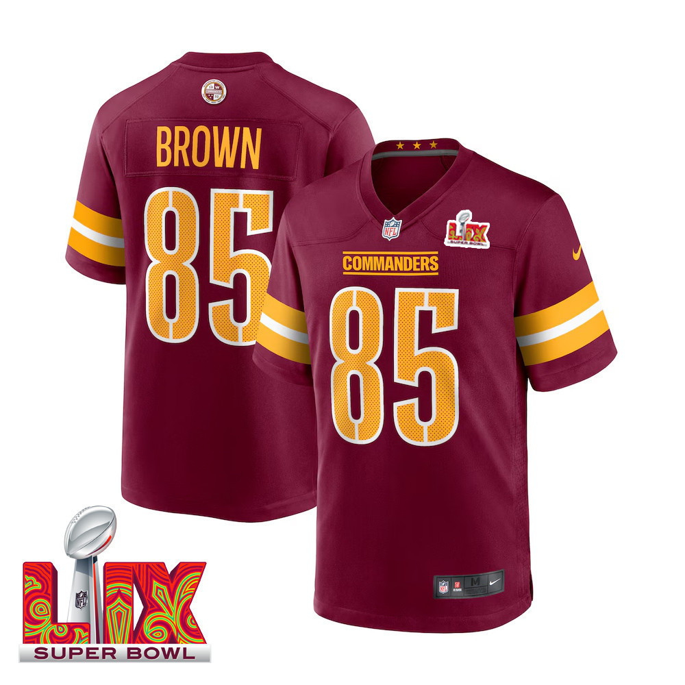 Noah Brown #85 Washington Commanders Super Bowl LIX Jersey – Men’s – Burgundy