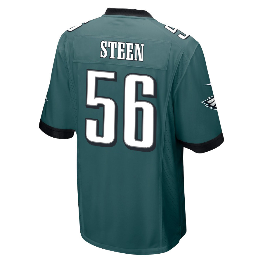 Tyler Steen 56 Philadelphia Eagles Super Bowl LIX Champions Patch ‘New Orleans – Where Legends Are Made’ EMBROIDERED Game Men Jersey – Midnight Green - Image 2