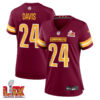 Michael Davis #24 Washington Commanders Super Bowl LIX Women’s Jersey – Burgundy