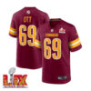 Tyler Ott #69 Washington Commanders Super Bowl LIX Jersey – Men’s – Burgundy