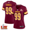 Clelin Ferrell #99 Washington Commanders Super Bowl LIX Women’s Jersey – Burgundy