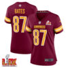 John Bates #87 Washington Commanders Super Bowl LIX Women’s Jersey – Burgundy
