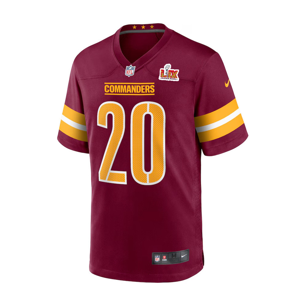 Jartavius Martin #20 Washington Commanders Super Bowl LIX Jersey – Men’s – Burgundy - Image 2