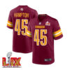 Dominique Hampton #45 Washington Commanders Super Bowl LIX Jersey – Men’s – Burgundy