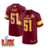 Bobby Hart #51 Washington Commanders Super Bowl LIX Jersey – Men’s – Burgundy