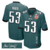Zack Baun 53 Philadelphia Eagles Super Bowl LIX Champions Patch ‘New Orleans – Where Legends Are Made’ EMBROIDERED Game Men Jersey – Midnight Green