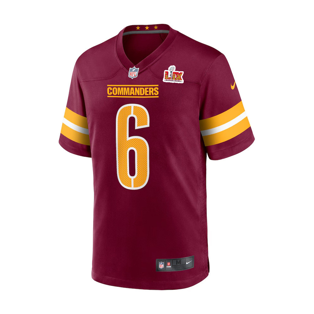 Dante Fowler Jr. #6 Washington Commanders Super Bowl LIX Youth Jersey – Burgundy - Image 2