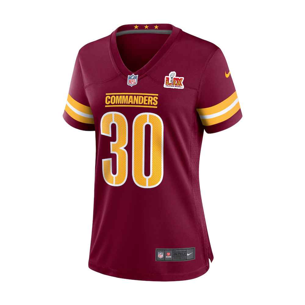 Austin Ekeler #30 Washington Commanders Super Bowl LIX Women’s Jersey – Burgundy - Image 2