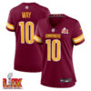 Tress Way #10 Washington Commanders Super Bowl LIX Women’s Jersey – Burgundy