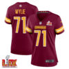 Andrew Wylie #71 Washington Commanders Super Bowl LIX Women’s Jersey – Burgundy
