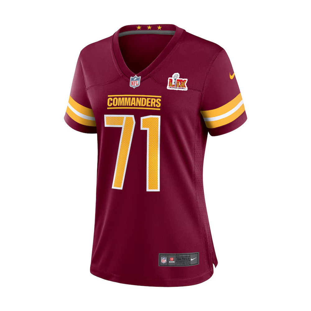 Andrew Wylie #71 Washington Commanders Super Bowl LIX Women’s Jersey – Burgundy - Image 2