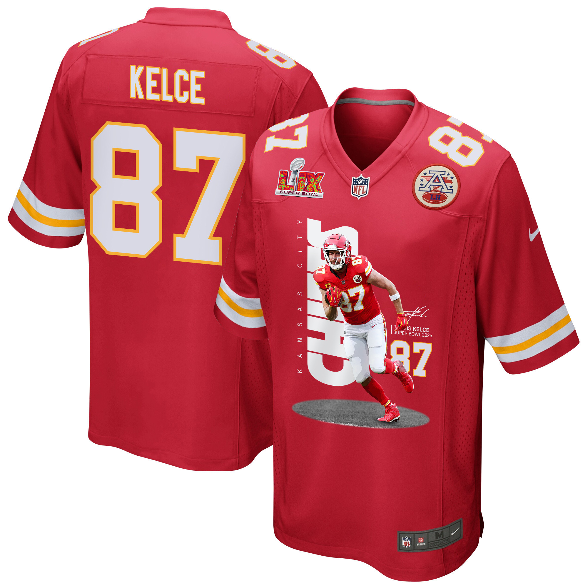 Travis Kelce 87 Kansas City Chiefs Big Yeti Game Men Jersey – Red