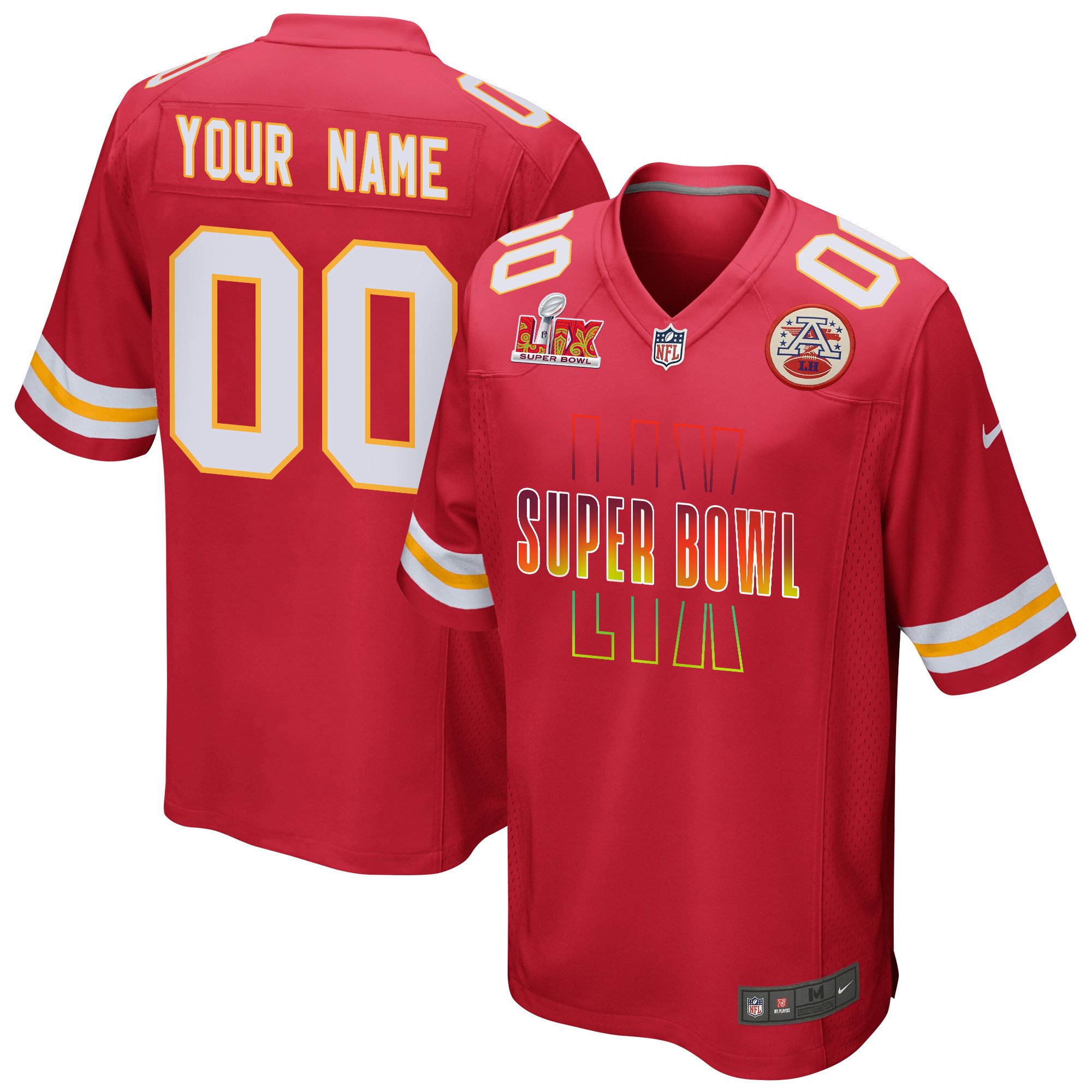 Kansas City Chiefs Super Bowl LIX Game Men Custom Jersey – Red