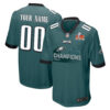 Philadelphia Eagles Super Bowl LIX Champions V4 Game Men Custom Jersey – Midnight Green