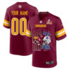 Washington Commanders Vs. Buffalo Bills Super Bowl LIX Game Men Custom Jersey – Burgundy