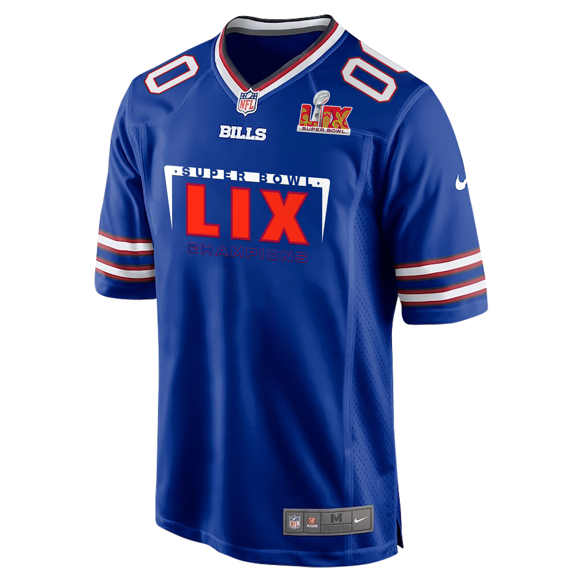 Buffalo Bills Super Bowl LIX Champions Simple Style Game Men Custom Jersey – Royal - Image 2