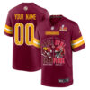 Washington Commanders Vs. Kansas City Chiefs Super Bowl LIX Game Men Custom Jersey – Burgundy