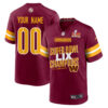 Washington Commanders Super Bowl LIX Champions V5 Game Men Custom Jersey – Burgundy