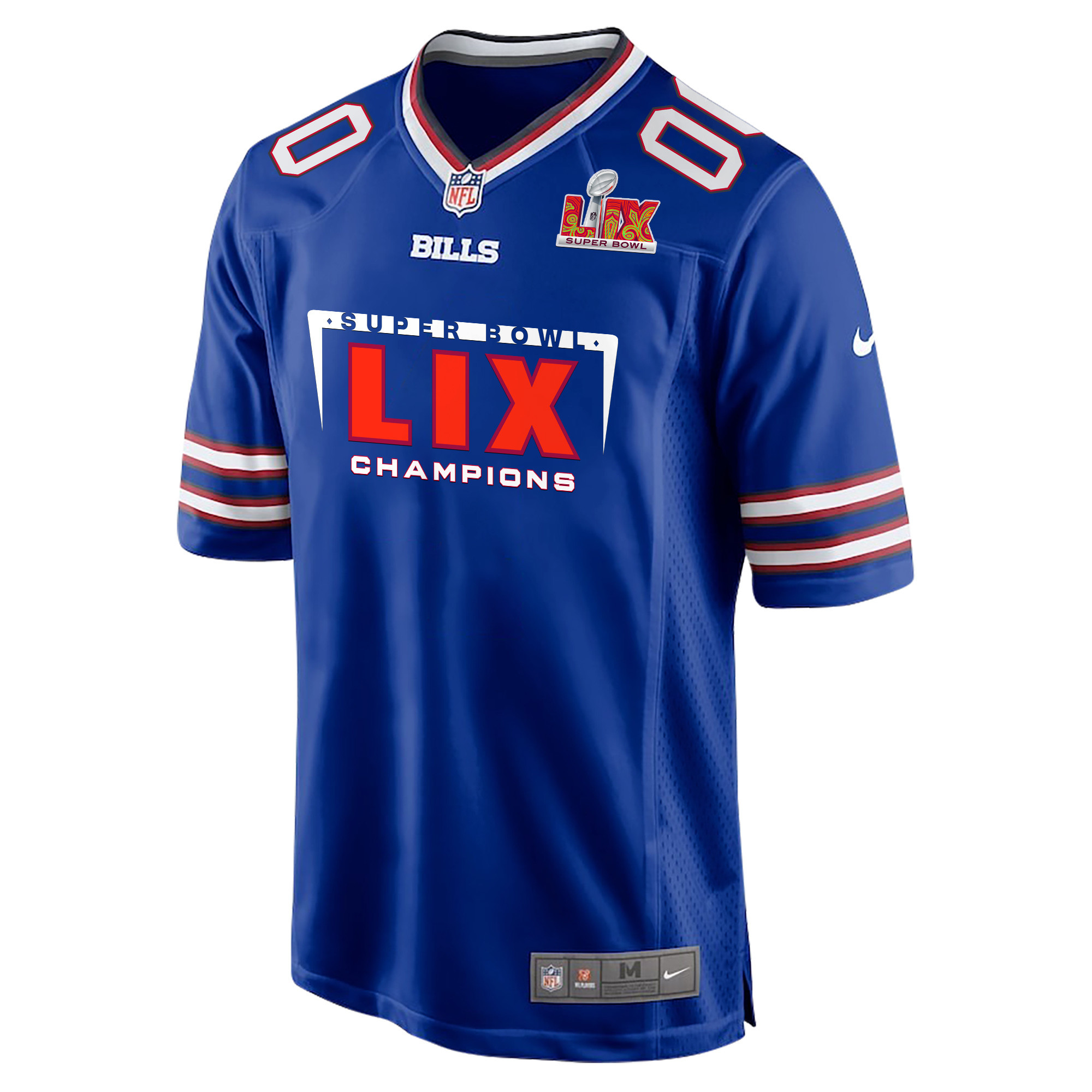 Buffalo Bills Super Bowl LIX Champions Simple Style V2 Game Men Custom Jersey – Royal - Image 2