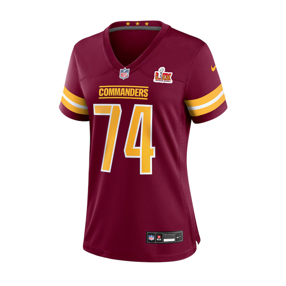 Brandon Coleman #74 Washington Commanders Super Bowl LIX Women’s Jersey – Burgundy - Image 2
