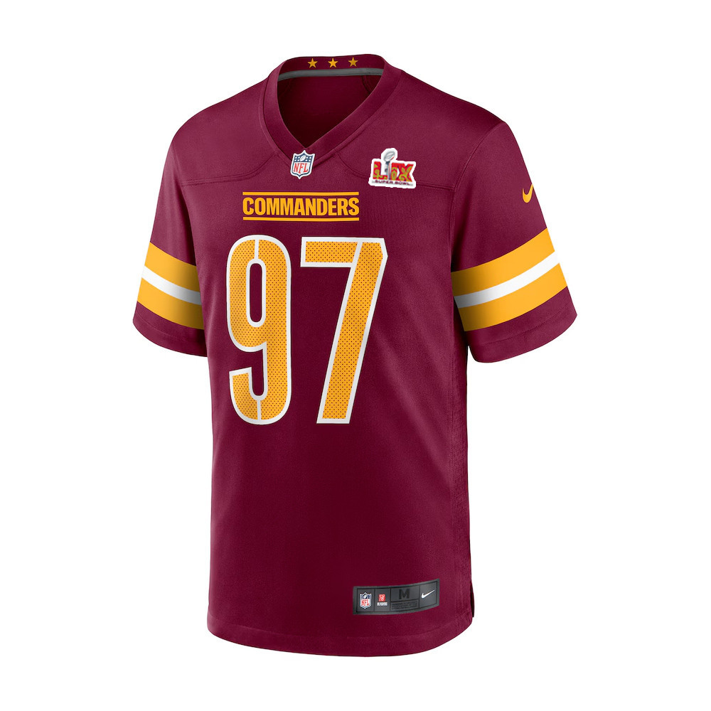 Efe Obada #97 Washington Commanders Super Bowl LIX Jersey – Men’s – Burgundy - Image 2