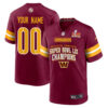 Washington Commanders Super Bowl LIX Champions V2 Game Men Custom Jersey – Burgundy