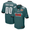 Philadelphia Eagles Super Bowl LIX Champions Simple Style V2 Game Men Custom Jersey – Midnight Green