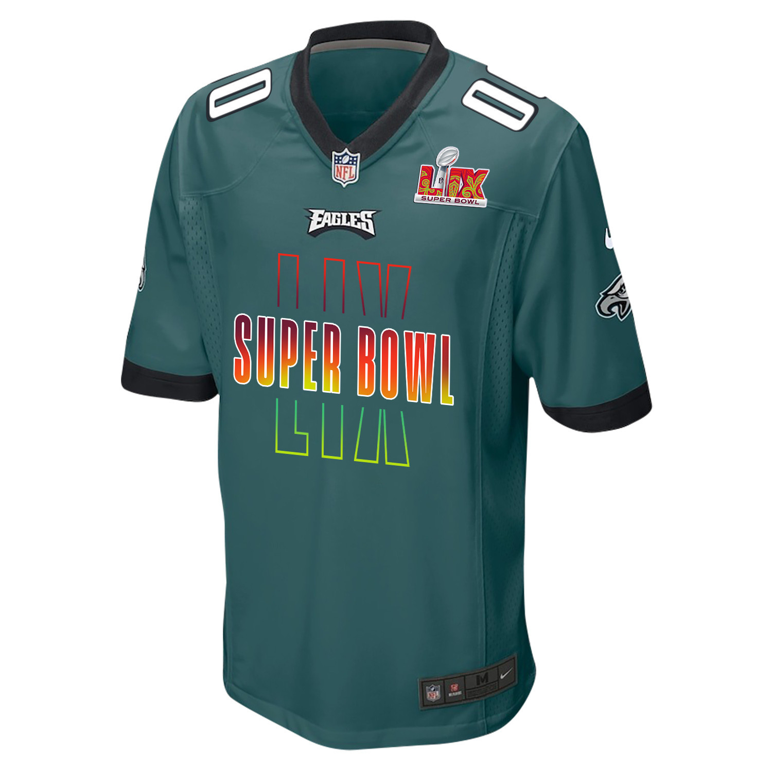 Philadelphia Eagles Super Bowl LIX Game Men Custom Jersey – Midnight Green - Image 2