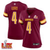 Frankie Luvu #4 Washington Commanders Super Bowl LIX Women’s Jersey – Burgundy
