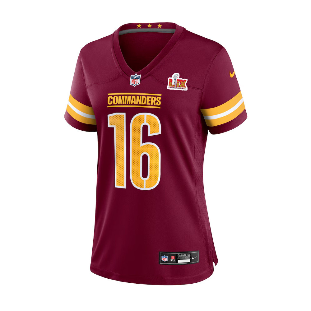 Jeff Driskel #16 Washington Commanders Super Bowl LIX Women’s Jersey – Burgundy - Image 2
