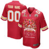 Kansas City Chiefs Super Bowl LIX Thanks For The Memories Game Men Custom Jersey – Red