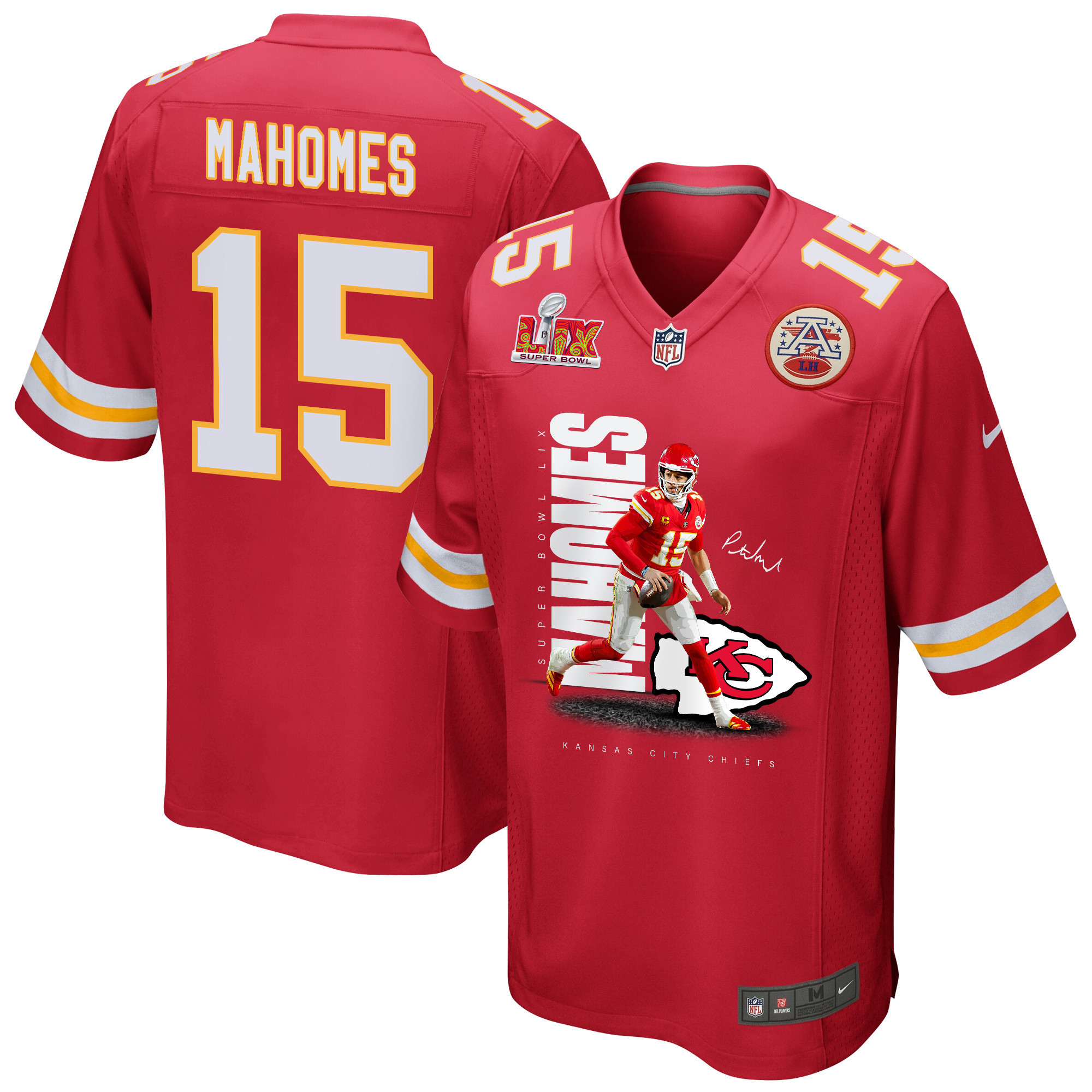 Patrick Mahomes 15 Kansas City Chiefs Showtime Game Men Jersey – Red