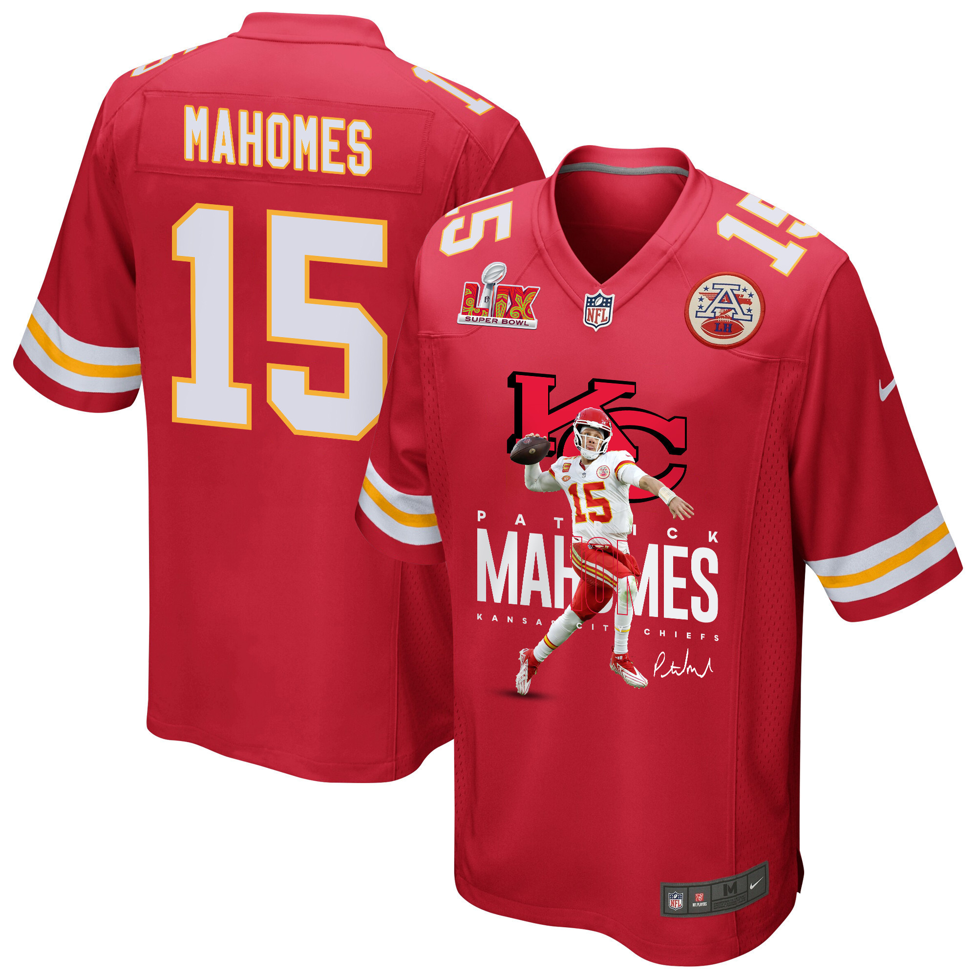 Patrick Mahomes 15 Kansas City Chiefs Magician Game Men Jersey – Red