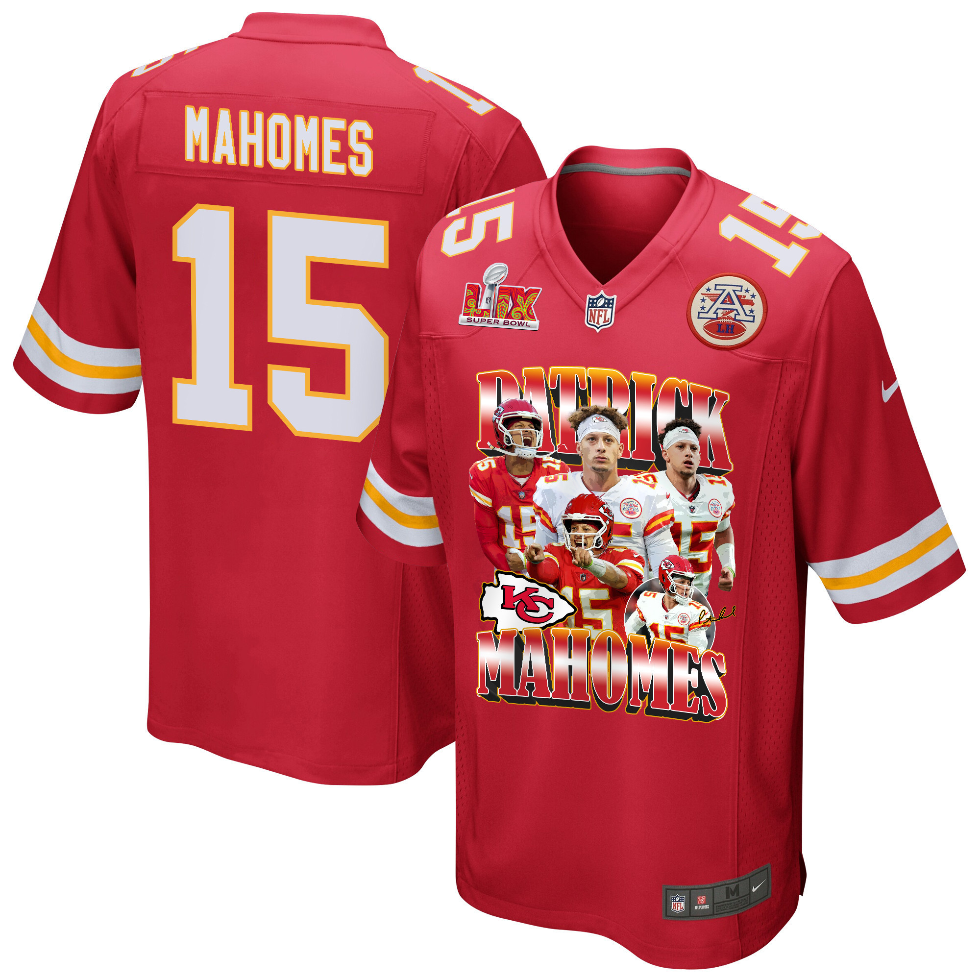 Patrick Mahomes 15 Kansas City Chiefs PatomicBomb Game Men Jersey – Red