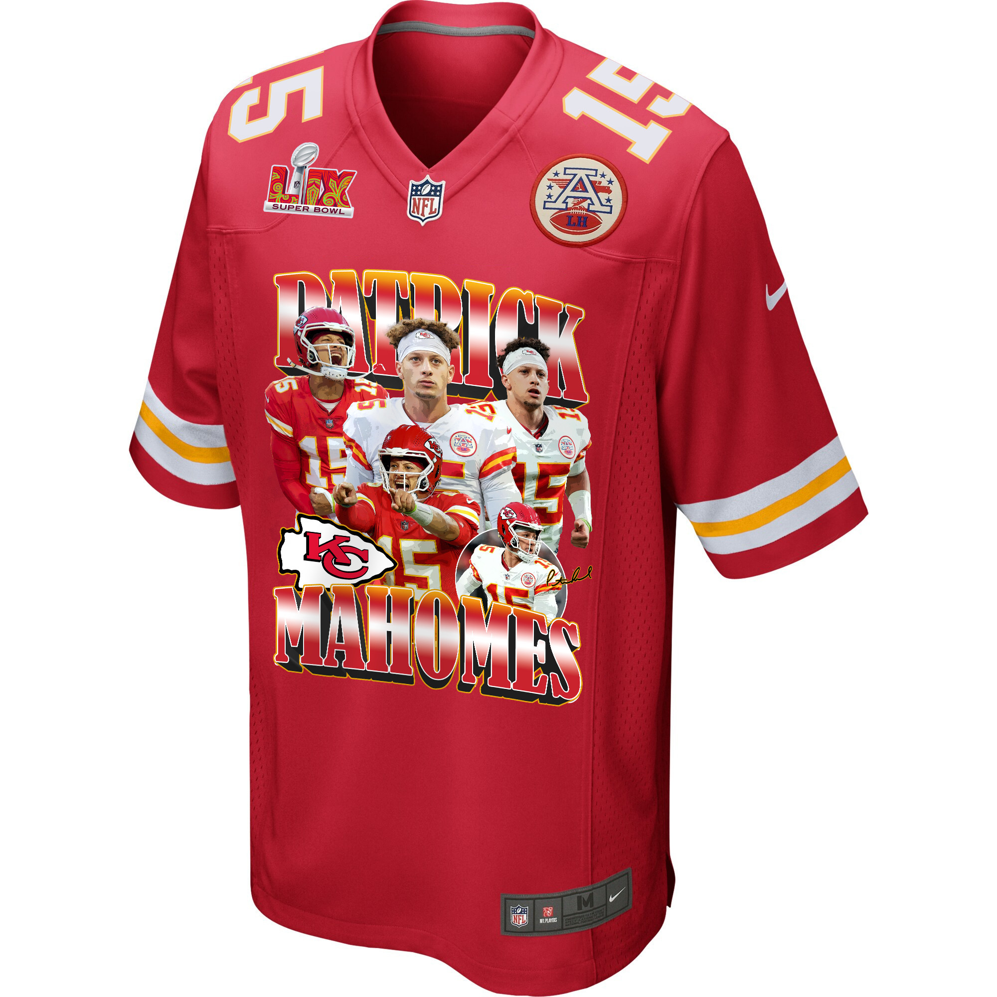 Patrick Mahomes 15 Kansas City Chiefs PatomicBomb Game Men Jersey – Red - Image 2