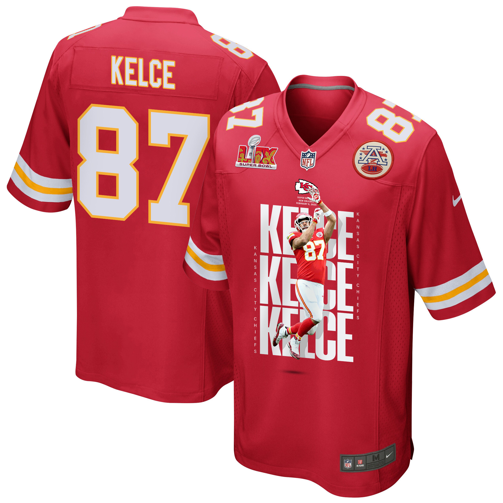 Travis Kelce 87 Kansas City Chiefs Oh Say Can You Kelce Game Men Jersey – Red