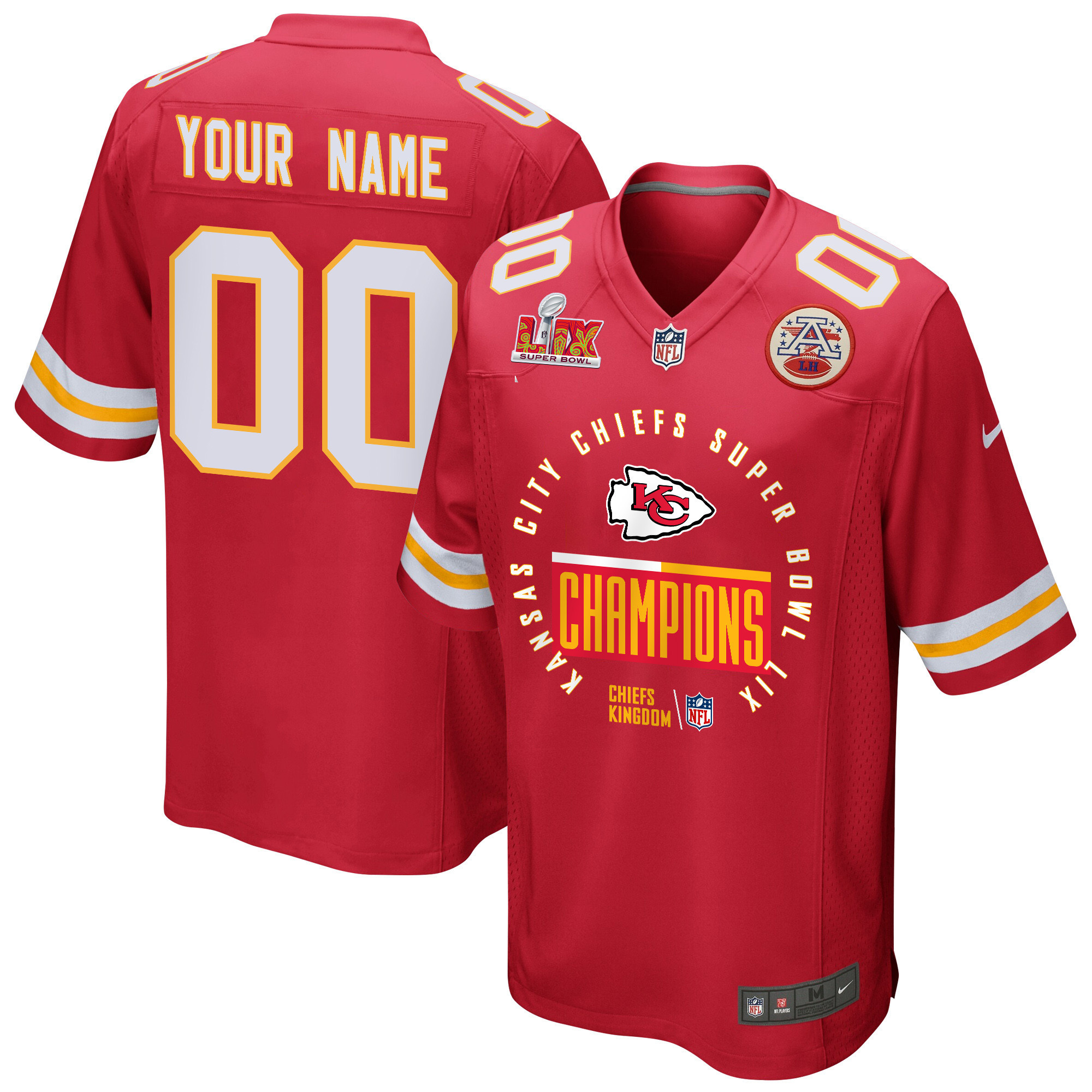 Kansas City Chiefs Super Bowl LIX Champions Game Men Custom Jersey – Red