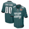 Philadelphia Eagles Super Bowl LIX Champions V5 Game Men Custom Jersey – Midnight Green