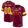 Washington Commanders Super Bowl LIX Champions Simple Style Game Men Custom Jersey – Burgundy