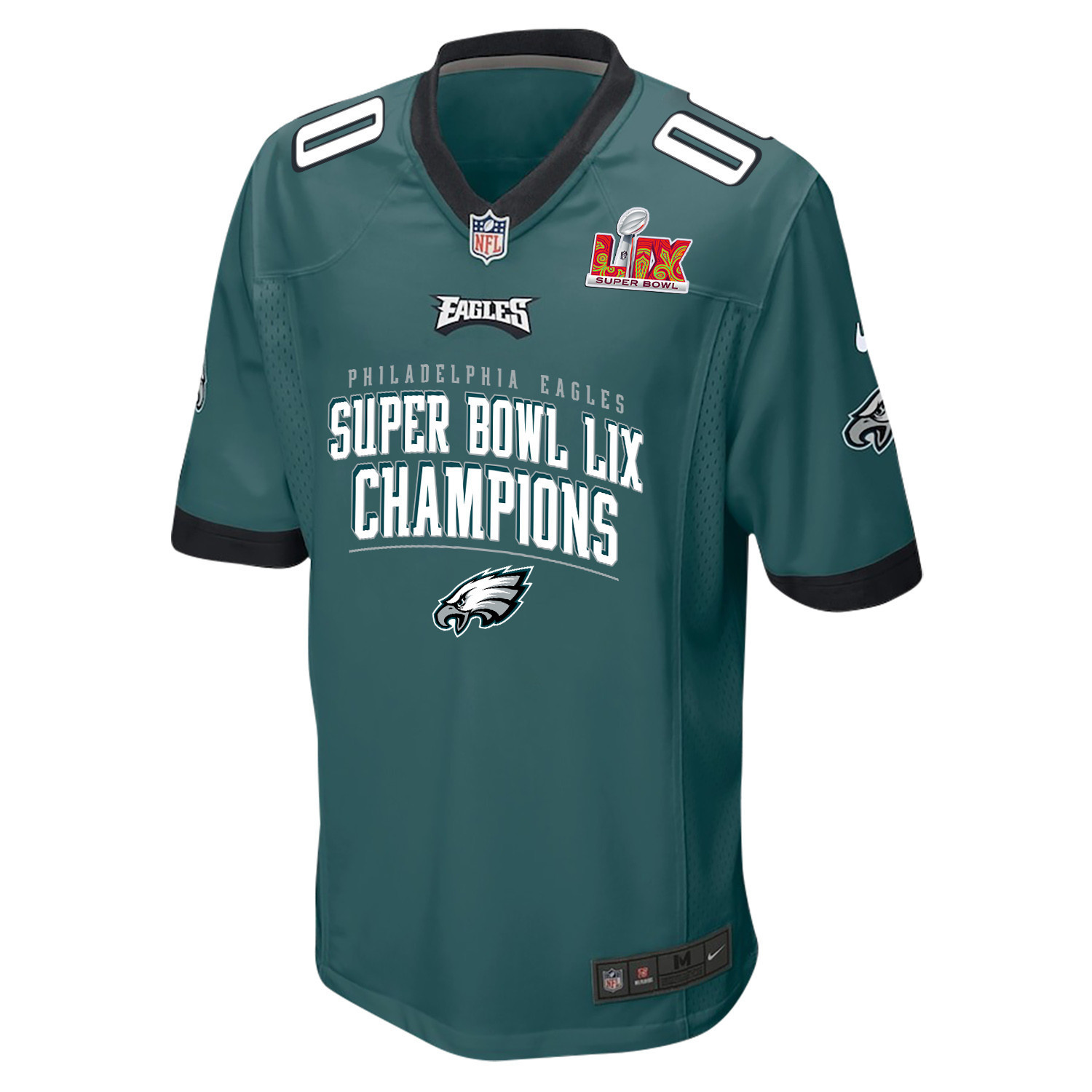 Philadelphia Eagles Super Bowl LIX Champions V2 Game Men Custom Jersey – Midnight Green - Image 2