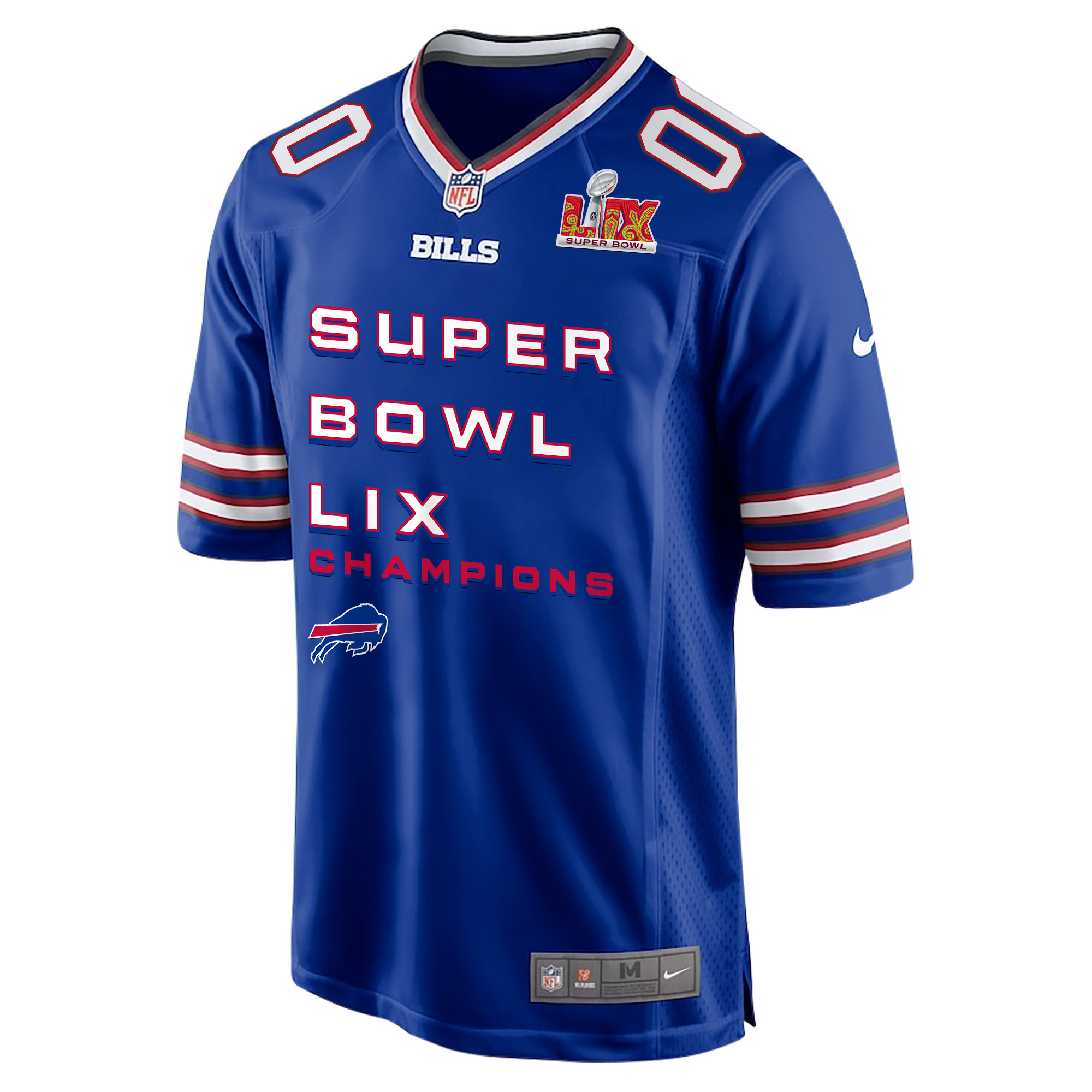 Buffalo Bills Super Bowl LIX Champions V3 Game Men Custom Jersey – Royal - Image 2