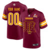 Washington Commanders Super Bowl LIX V2 Game Men Custom Jersey – Burgundy