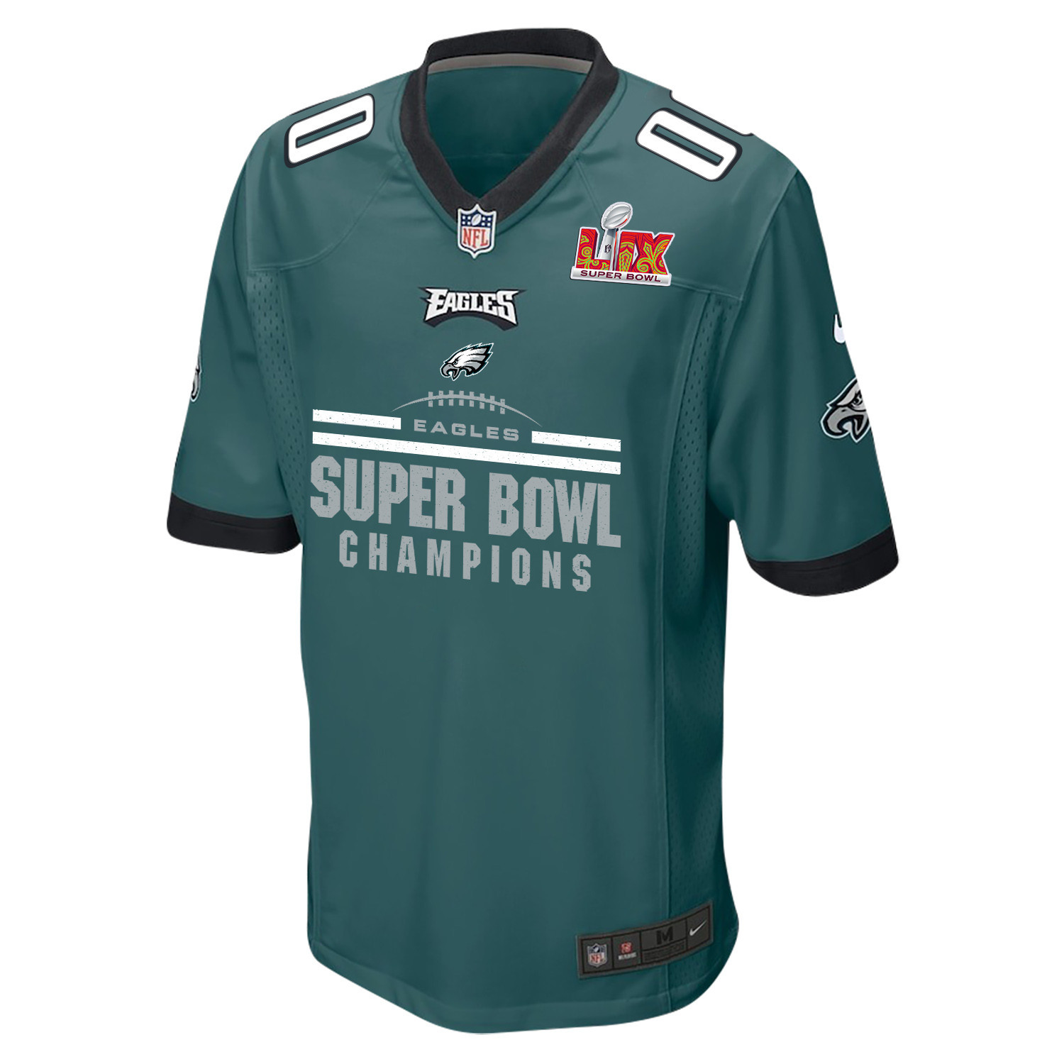 Philadelphia Eagles Super Bowl LIX Champions Ball Game Men Custom Jersey – Midnight Green - Image 2