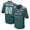Philadelphia Eagles Super Bowl LIX Champions Big Eagles Game Men Custom Jersey – Midnight Green