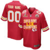 Kansas City Chiefs Super Bowl LIX Champions V5 Game Men Custom Jersey – Red