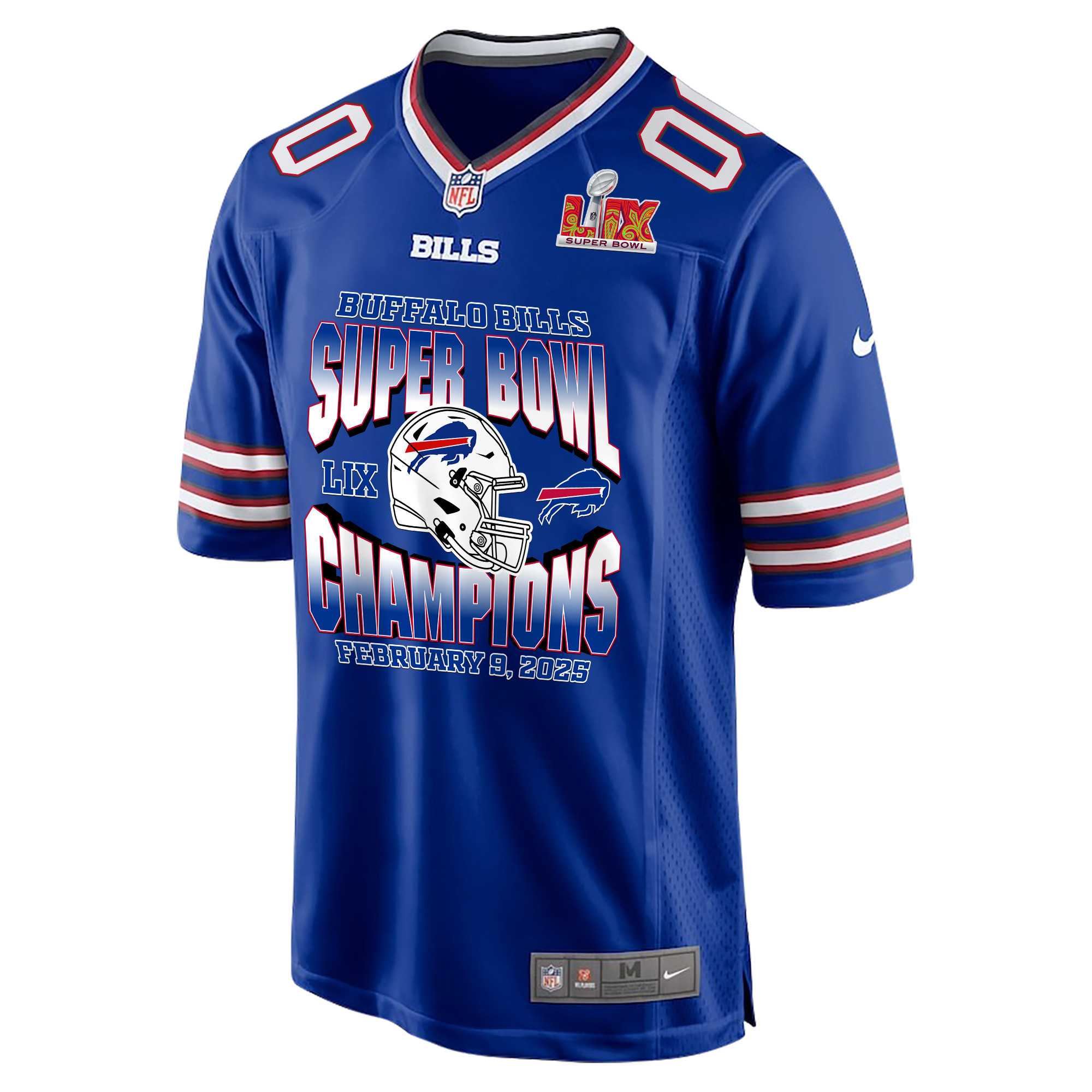 Buffalo Bills Super Bowl LIX Champions Helmet Game Men Custom Jersey – Royal - Image 2